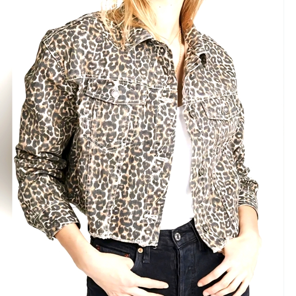 Free People Leopard Print Women's Jacket Size XS